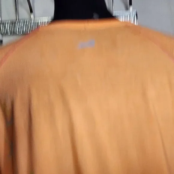 Avia Neon Peach and Bright Pink Hems Short Sleeved Poly Rayon Workout Tee Sz XL - Picture 14 of 16